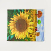 Sonnenblumenfeld - Rustikales Bauernhaus Wandteppich (Vorderseite (Horizontal))