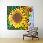 Sonnenblumenfeld - Rustikales Bauernhaus Wandteppich (Beispiel (Horizontal))