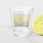 Sonnenblumenfeld Schnapsglas (Rückseite)