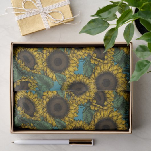 Sonnenblumenfeld Seidenpapier (Geschenk)