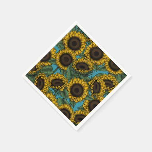 Sonnenblumenfeld Serviette (Ecke)