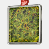 Sonnenblumenfeld Silbernes Ornament (Links)