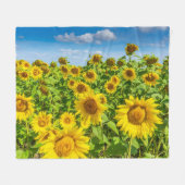 Sonnenblumenfeld, Sommersonntag. Fleecedecke (Vorderseite (Horizontal))