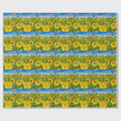 Sonnenblumenfeld, Sommersonntag. Geschenkpapier (Flach)