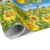 Sonnenblumenfeld, Sommersonntag. Geschenkpapier (Rolleneckpunkt)