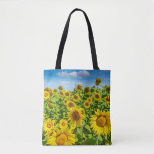Sonnenblumenfeld, Sommersonntag. Tasche