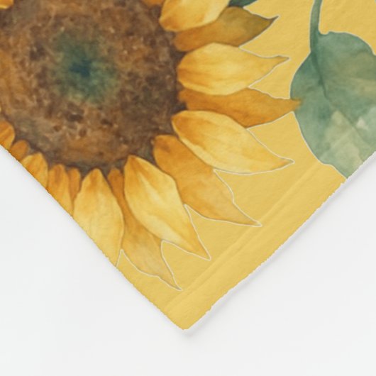 Sonnenblumenfeld. Sonnenblumensymbol Fleecedecke (Ecke)