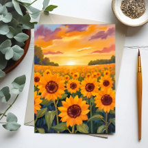 Sonnenblumenfeld Sonnenuntergang Landschaftsmalere