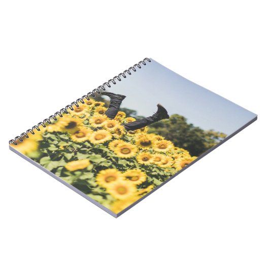 Sonnenblumenfeld tagsüber notizblock (Linke Seite)