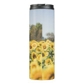Sonnenblumenfeld tagsüber thermosbecher (Rückseite)