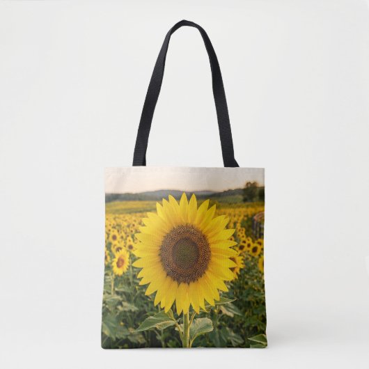 Sonnenblumenfeld Tasche (Vorderseite)