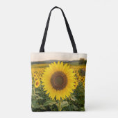 Sonnenblumenfeld Tasche (Rückseite)