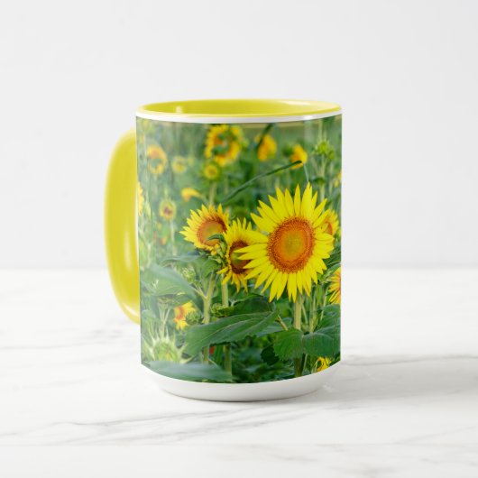 Sonnenblumenfeld Tasse (Vorderseite Links)