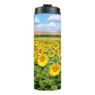 Sonnenblumenfeld Thermosbecher