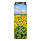 Sonnenblumenfeld Thermosbecher (Rückseite)