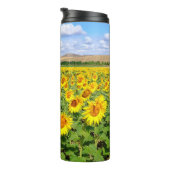 Sonnenblumenfeld Thermosbecher (Nach rechts gedreht)