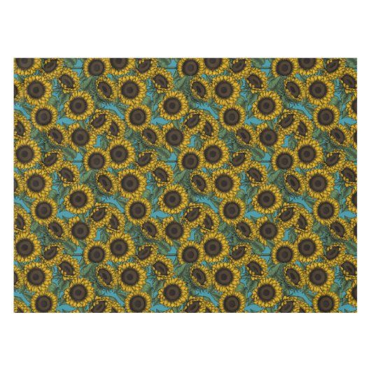 Sonnenblumenfeld Tischdecke (Vorderseite (Horizontal))