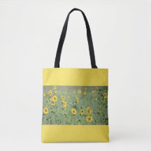 Sonnenblumenfeld-Tote-Tasche