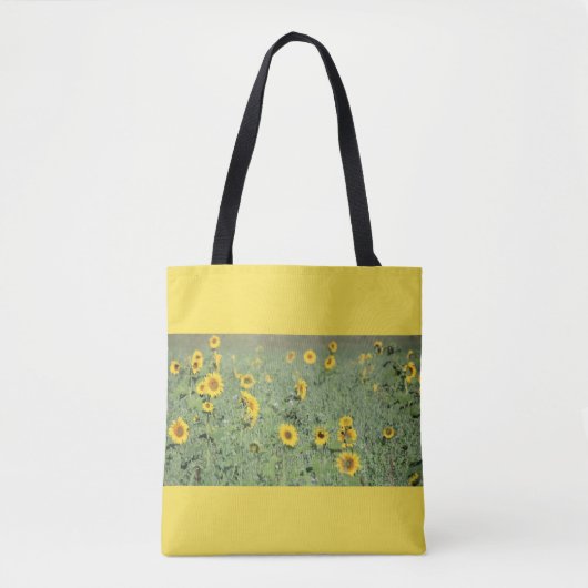 Sonnenblumenfeld-Tote-Tasche Tasche (Vorderseite)