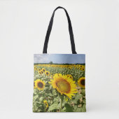 Sonnenblumenfeld-Tote-Tasche Tasche (Vorderseite)