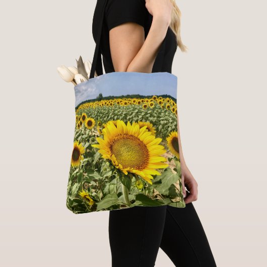 Sonnenblumenfeld-Tote-Tasche Tasche (Von Nahem)
