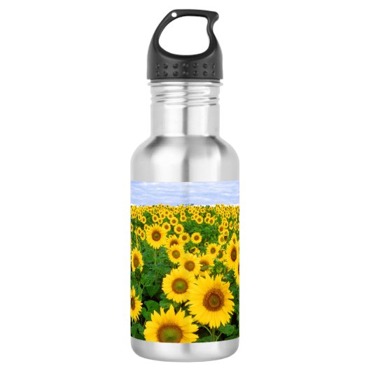 Sonnenblumenfeld Trinkflasche (Vorderseite)