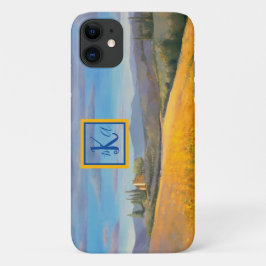 Sonnenblumenfeld Tuscany-Malerei auf Monogramm Case-Mate iPhone Hülle