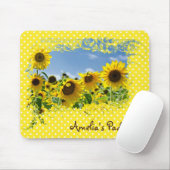 Sonnenblumenfeld und Polka-Punkte Mousepad (Mit Mouse)