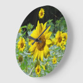 Sonnenblumenfeld- und Sonnenblumenwall-Uhr Große Wanduhr (Winkel)