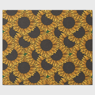 Sonnenblumenfeld-Verpackungspapier Geschenkpapier