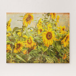 Sonnenblumenfeld Vintag Antike Gelbe Blume Puzzle