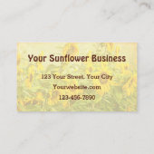 Sonnenblumenfeld Vintag Gelb Rustikal Visitenkarte (Rückseite)