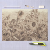 Sonnenblumenfeld Vintag Sepia Tone Decoupage Seidenpapier (Handwerk)