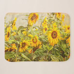 Sonnenblumenfeld Vintage Grün Gelb Land Art Sherpadecke