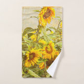 Sonnenblumenfeld Vintages Gelbes Gelb Badhandtuch Set (Handtuch)