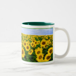 Sonnenblumenfeld Zweifarbige Tasse