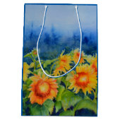 Sonnenblumenfelder Aquarell Mittlere Geschenktüte (Rückseite)