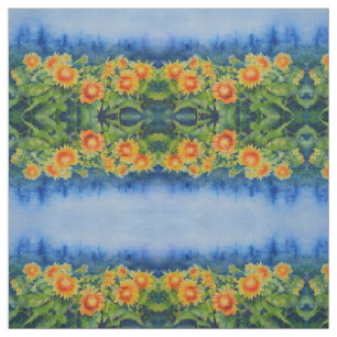 Sonnenblumenfelder Aquarell Stoff