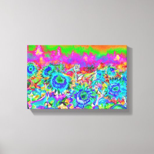 Sonnenblumenfelder - blau leinwanddruck (Vorderseite)