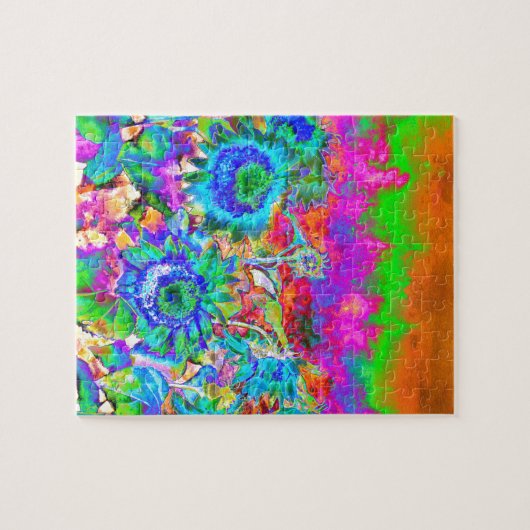 Sonnenblumenfelder - blau puzzle (Horizontal)