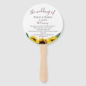 Sonnenblumenfelder Bordeaux Hochzeitsprogramm Fächer (Vorderseite)