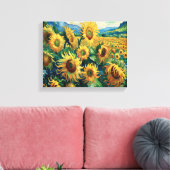 Sonnenblumenfelder Forever Van Gogh Inspiriert Ode Leinwanddruck (Insitu (Wohnzimmer))