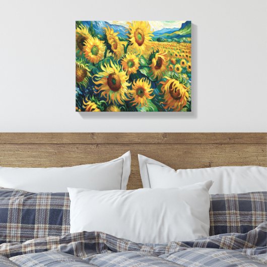 Sonnenblumenfelder Forever Van Gogh Inspiriert Ode Leinwanddruck (Insitu (Schlafzimmer))
