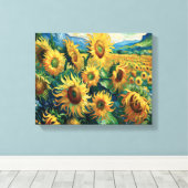 Sonnenblumenfelder Forever Van Gogh Inspiriert Ode Leinwanddruck (Insitu (Holzboden))