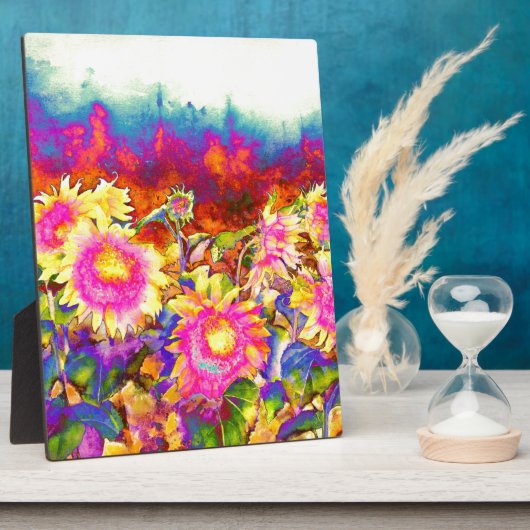 Sonnenblumenfelder Fotoplatte (Seite)