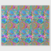 Sonnenblumenfelder für immer blau geschenkpapier (Flach)