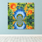 Sonnenblumenfelder für immer leinwanddruck (Insitu (Holzboden))