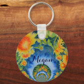 Sonnenblumenfelder für immer - Monogramm Schlüsselanhänger (Vorderseite)