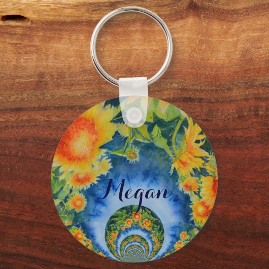 Sonnenblumenfelder für immer - Monogramm Schlüsselanhänger (Vorderseite)