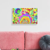 Sonnenblumenfelder für immer - orange leinwanddruck (Insitu (Wohnzimmer))